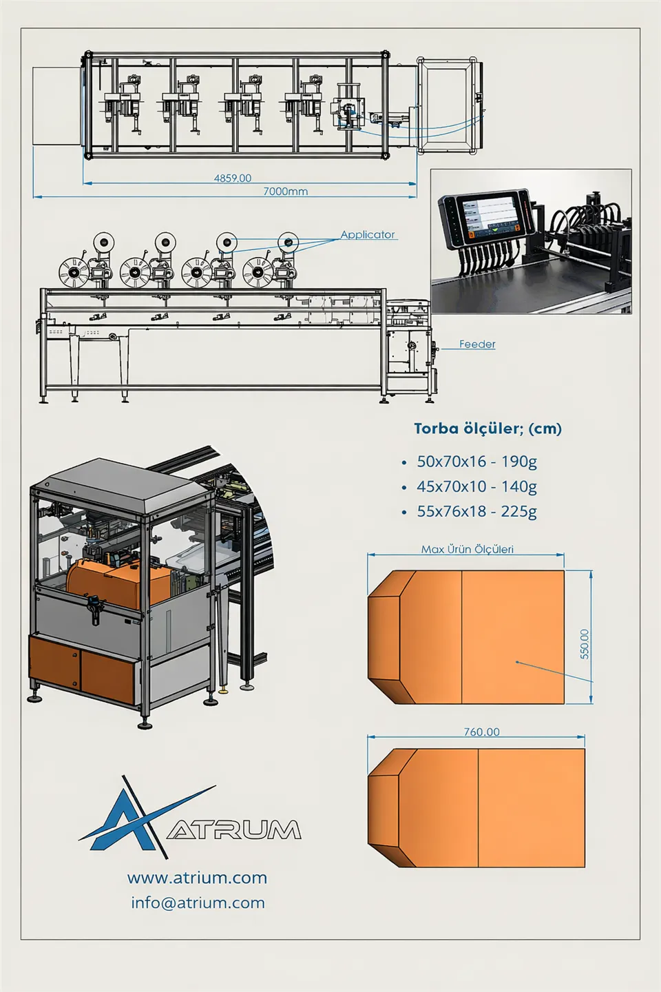 Düz yataklı baskı makinesi ve etiket aplikatörleri